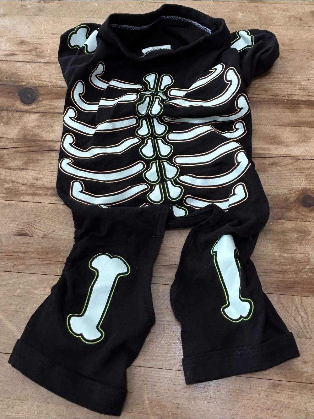 Dog Glow Skeleton Shirt Outfit Small